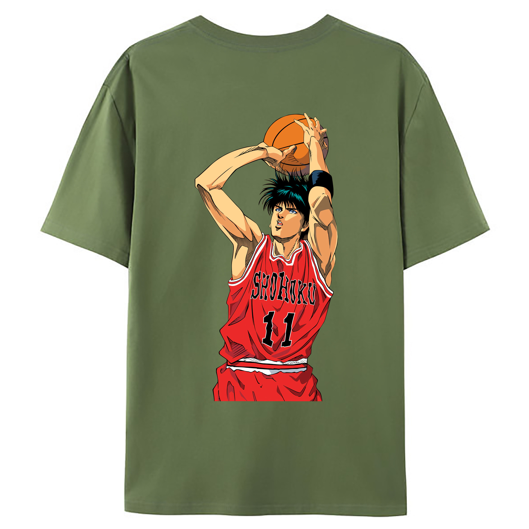（画像用） SLAM DUNK／スラムダンク 綿100％ メンズ半袖Tシャツ（バックプリント） 通気性